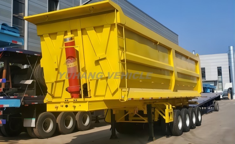 4 Axle Tractor Tipper Trailer is ready send to Lagos, Nigeria-YUHANG VEHICLE
