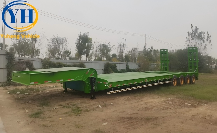 4 Line 8 Axle Lowbed Flatbed Trailer is ready to be sent to Nigeria-YUHANG VEHICLE 4 Line 8 Axle Lowbed Flatbed Trailer is ready to be sent to Nigeria-YUHANG VEHICLE