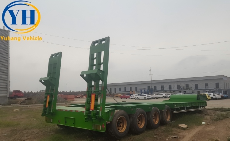 4 Line 8 Axle Lowbed Flatbed Trailer is ready to be sent to Nigeria-YUHANG VEHICLE 4 Line 8 Axle Lowbed Flatbed Trailer is ready to be sent to Nigeria-YUHANG VEHICLE