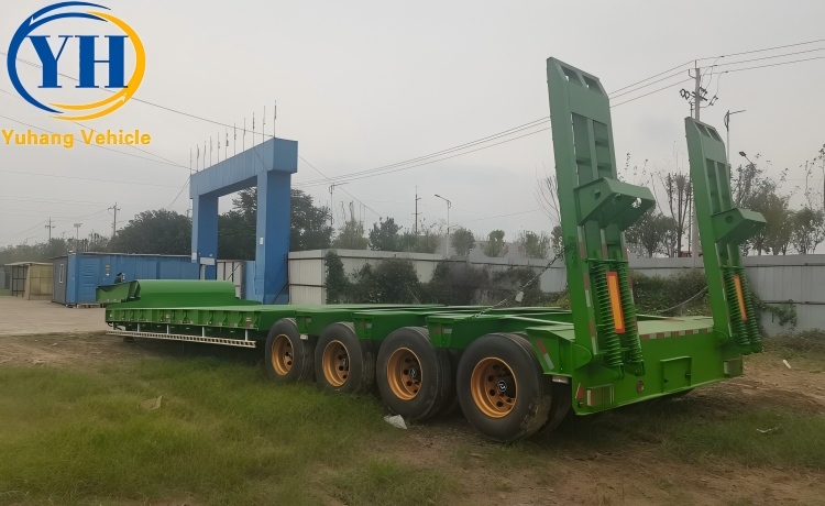 4 Line 8 Axle Lowbed Flatbed Trailer is ready to be sent to Nigeria-YUHANG VEHICLE 4 Line 8 Axle Lowbed Flatbed Trailer is ready to be sent to Nigeria-YUHANG VEHICLE