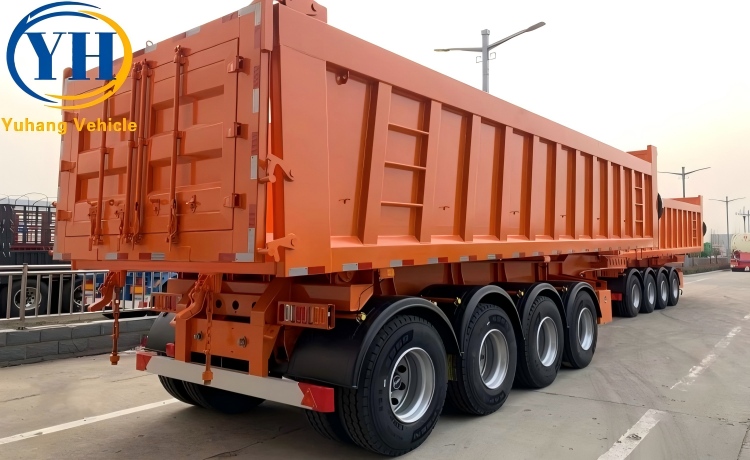50CBM 4 Axle Tipper Truck Trailer will be sent to Kenya-YUHANG VEHICLE 50CBM 4 Axle Tipper Truck Trailer will be sent to Kenya-YUHANG VEHICLE