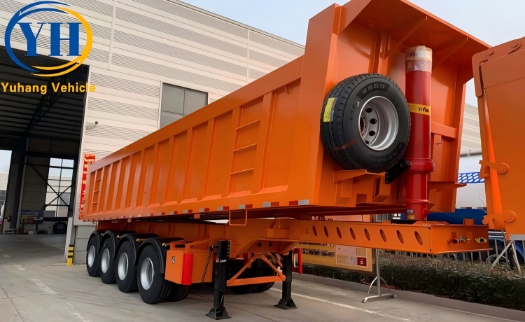 50CBM 4 Axle Tipper Truck Trailer will be sent to Kenya-YUHANG VEHICLE 50CBM 4 Axle Tipper Truck Trailer will be sent to Kenya-YUHANG VEHICLE
