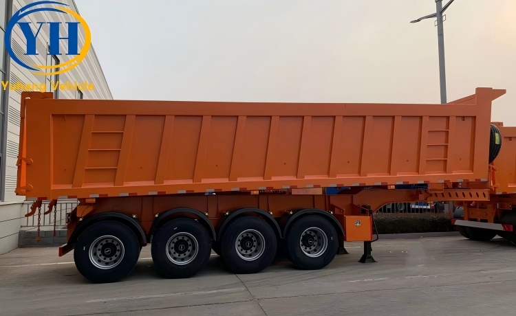50CBM 4 Axle Tipper Truck Trailer will be sent to Kenya-YUHANG VEHICLE 50CBM 4 Axle Tipper Truck Trailer will be sent to Kenya-YUHANG VEHICLE