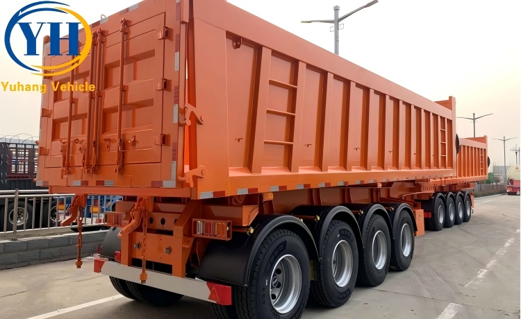 50CBM 4 Axle Tipper Truck Trailer will be sent to Kenya-YUHANG VEHICLE 50CBM 4 Axle Tipper Truck Trailer will be sent to Kenya-YUHANG VEHICLE