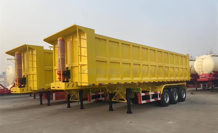 Tri Axle 35CBM Dump Semi Trailer is ready send to Kampala, Uganda-YUHANG VEHICLE