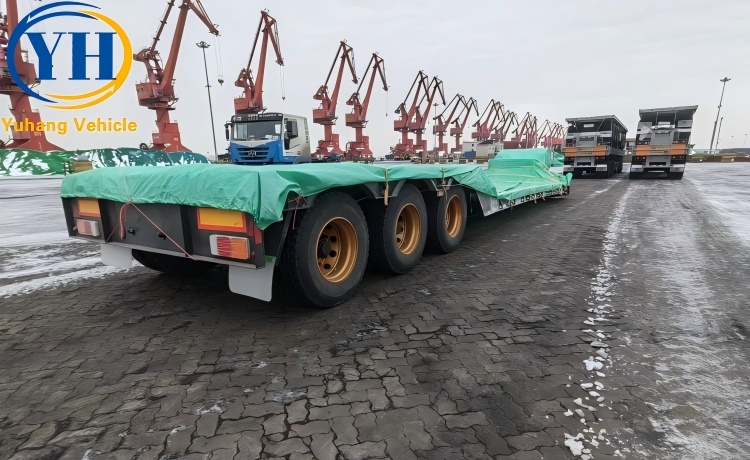 60 Ton Gooseneck Lowboy Trailer will be sent to Mexico-YUHANG VEHICLE 60 Ton Gooseneck Lowboy Trailer will be sent to Mexico-YUHANG VEHICLE