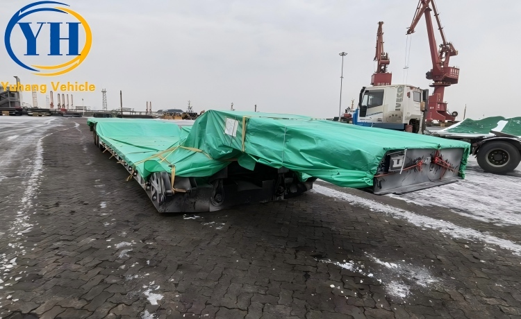 60 Ton Gooseneck Lowboy Trailer will be sent to Mexico-YUHANG VEHICLE 60 Ton Gooseneck Lowboy Trailer will be sent to Mexico-YUHANG VEHICLE