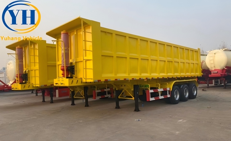 Tri Axle 35CBM Dump Semi Trailer is ready sent to Kampala, Uganda-YUHANG VEHICLE Tri Axle 35CBM Dump Semi Trailer is ready sent to Kampala, Uganda-YUHANG VEHICLE