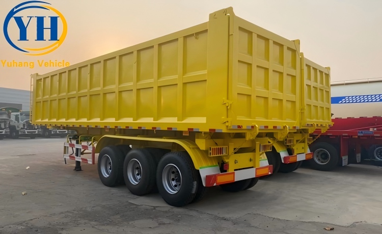 Tri Axle 35CBM Dump Semi Trailer is ready sent to Kampala, Uganda-YUHANG VEHICLE Tri Axle 35CBM Dump Semi Trailer is ready sent to Kampala, Uganda-YUHANG VEHICLE