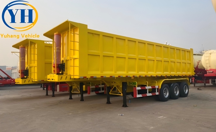 Tri Axle 35CBM Dump Semi Trailer is ready sent to Kampala, Uganda-YUHANG VEHICLE Tri Axle 35CBM Dump Semi Trailer is ready sent to Kampala, Uganda-YUHANG VEHICLE