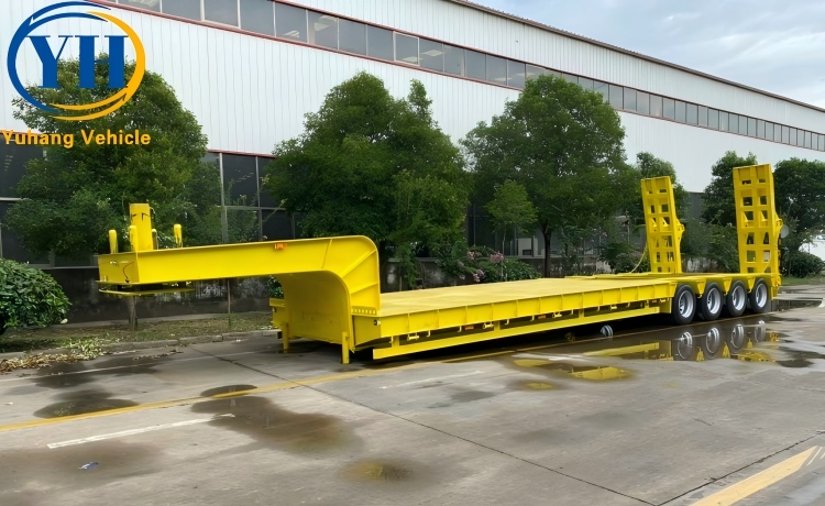 4 Line 8 Axle Low Bed Trailer will be shipped to Burkina Faso-YUHANG VEHICLE 4 Line 8 Axle Low Bed Trailer will be shipped to Burkina Faso-YUHANG VEHICLE