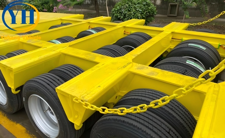 4 Line 8 Axle Low Bed Trailer will be shipped to Burkina Faso-YUHANG VEHICLE 4 Line 8 Axle Low Bed Trailer will be shipped to Burkina Faso-YUHANG VEHICLE