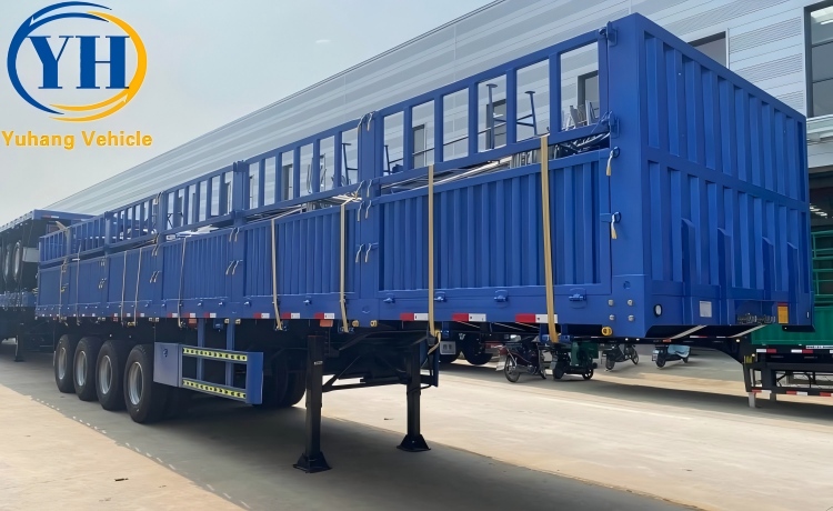 4 Axle 80 Ton Fence Semi Trailer has shipped to Guyana-YUHANG VEHICLE 4 Axle 80 Ton Fence Semi Trailer has shipped to Guyana-YUHANG VEHICLE