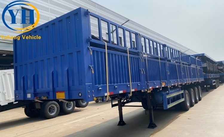 4 Axle 80 Ton Fence Semi Trailer has shipped to Guyana-YUHANG VEHICLE 4 Axle 80 Ton Fence Semi Trailer has shipped to Guyana-YUHANG VEHICLE