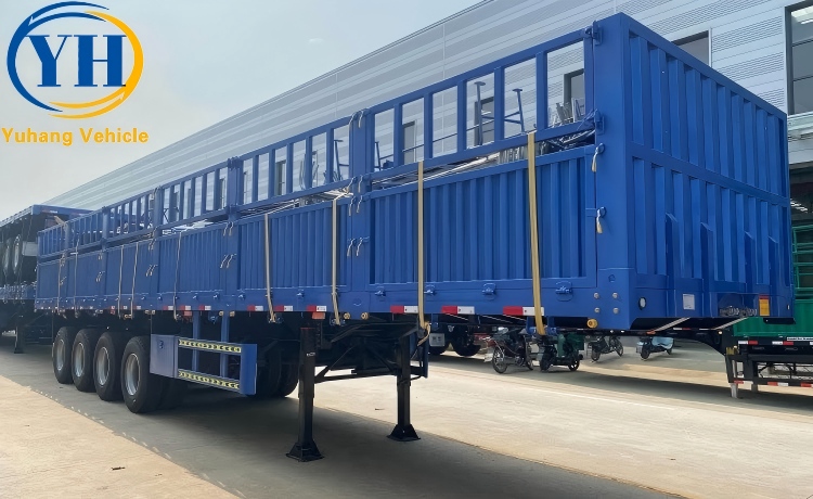 4 Axle 80 Ton Fence Semi Trailer has shipped to Guyana-YUHANG VEHICLE 4 Axle 80 Ton Fence Semi Trailer has shipped to Guyana-YUHANG VEHICLE