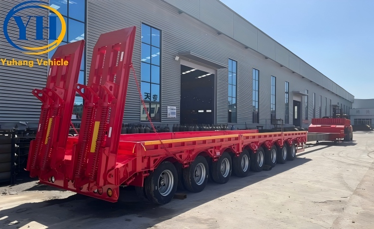 8 Axle Extendable Lowbed Trailer will be exported to Philippines-YUHANG VEHICLE 8 Axle Extendable Lowbed Trailer will be exported to Philippines-YUHANG VEHICLE