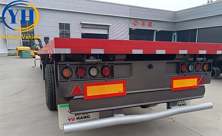3 Axle Flatbed Platform Trailer ready ship to Sierra Leone-YUHANG VEHICLE 3 Axle Flatbed Platform Trailer ready ship to Sierra Leone-YUHANG VEHICLE