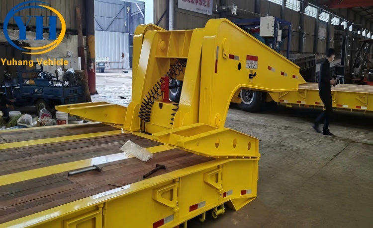 Cheap Price 4 Axle 100 Ton Lowboy Removable Gooseneck Trailer for Sale In Barbados-YUHANG VEHICLE Cheap Price 4 Axle 100 Ton Lowboy Removable Gooseneck Trailer for Sale In Barbados-YUHANG VEHICLE