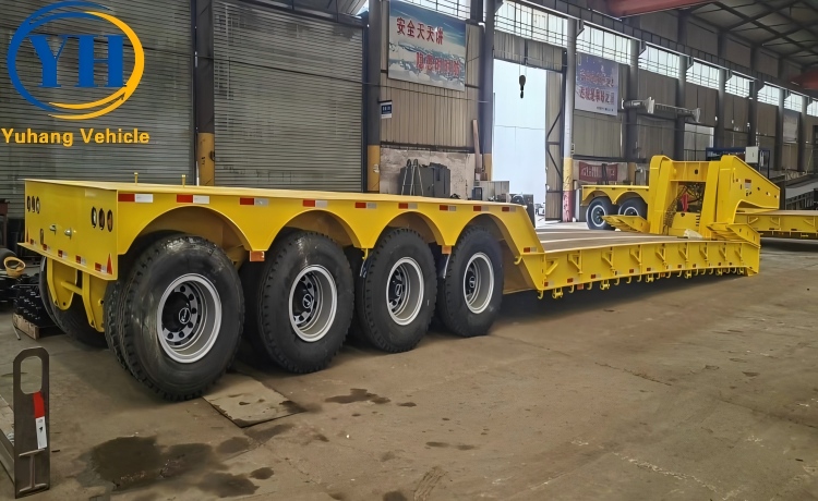Cheap Price 4 Axle 100 Ton Lowboy Removable Gooseneck Trailer for Sale In Barbados-YUHANG VEHICLE Cheap Price 4 Axle 100 Ton Lowboy Removable Gooseneck Trailer for Sale In Barbados-YUHANG VEHICLE