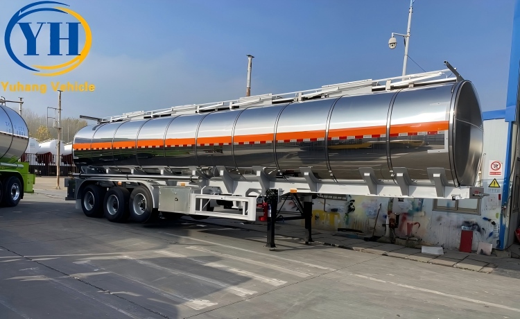 Aluminum Alloy 5 Compartments Tanker Trailer for Sale In Zimbabwe-YUHANG VEHICLE Aluminum Alloy 5 Compartments Tanker Trailer for Sale In Zimbabwe-YUHANG VEHICLE