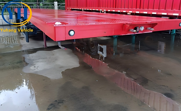 3 Axle 40 Feet Semi Flatbed Trailer with Air Suspension ready ship to Zambia-YUHANG VEHICLE 3 Axle 40 Feet Semi Flatbed Trailer with Air Suspension ready ship to Zambia-YUHANG VEHICLE