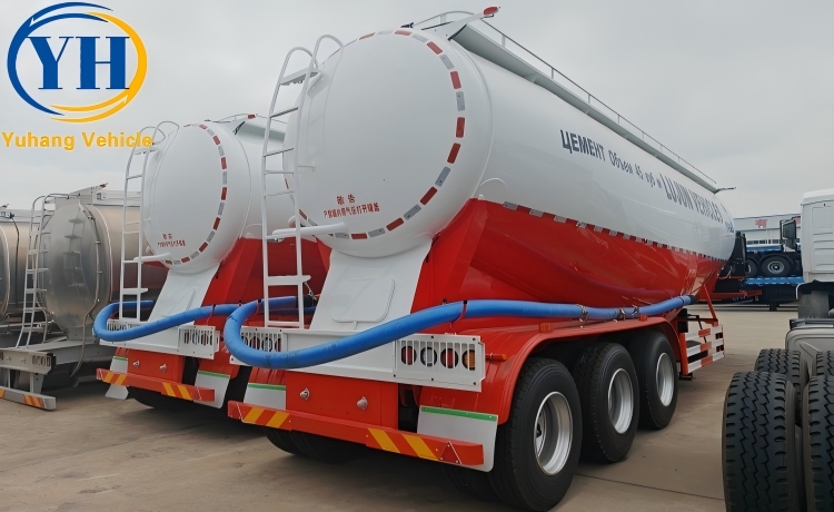 50 Cubic Silo Semi Trailer for Sale In Saudi Arabia-YUHANG VEHICLE 50 Cubic Silo Semi Trailer for Sale In Saudi Arabia-YUHANG VEHICLE