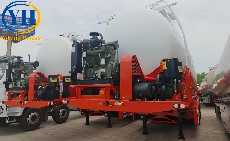 50 Cubic Silo Semi Trailer for Sale In Saudi Arabia-YUHANG VEHICLE 50 Cubic Silo Semi Trailer for Sale In Saudi Arabia-YUHANG VEHICLE