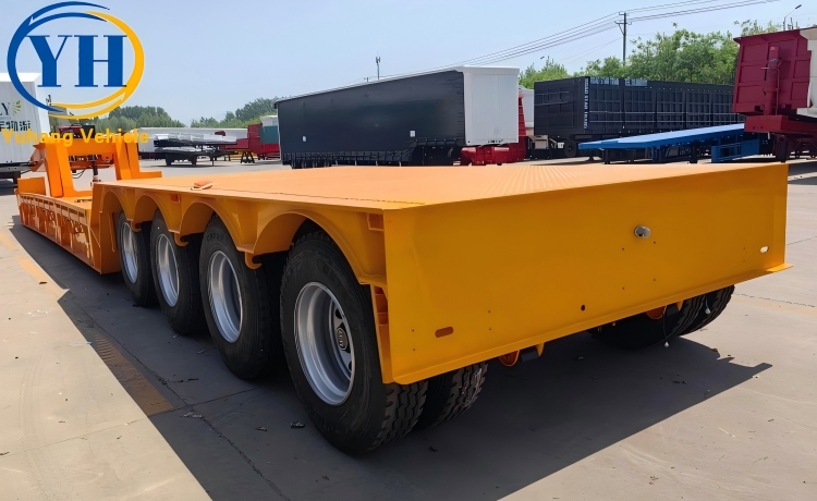 120 Ton 4 Axle Lowboy Gooseneck Trailer will be sent to Ghana-YUHANG VEHICLE 120 Ton 4 Axle Lowboy Gooseneck Trailer will be sent to Ghana-YUHANG VEHICLE