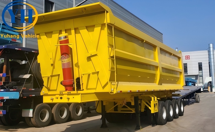 Good Price 4 Axle Semi Dump Trailer will be sent to Namibia-YUHANG VEHICLE Good Price 4 Axle Semi Dump Trailer will be sent to Namibia-YUHANG VEHICLE