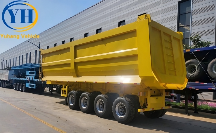 Good Price 4 Axle Semi Dump Trailer will be sent to Namibia-YUHANG VEHICLE Good Price 4 Axle Semi Dump Trailer will be sent to Namibia-YUHANG VEHICLE