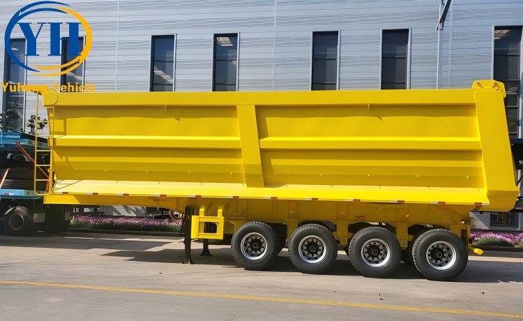 Good Price 4 Axle Semi Dump Trailer will be sent to Namibia-YUHANG VEHICLE Good Price 4 Axle Semi Dump Trailer will be sent to Namibia-YUHANG VEHICLE