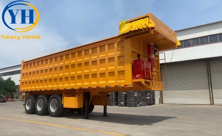 Tri Axle 80 Ton Dump Tractor Trailer is ready to be shipped to Angola-YUHANG VEHICLE Tri Axle 80 Ton Dump Tractor Trailer is ready to be shipped to Angola-YUHANG VEHICLE