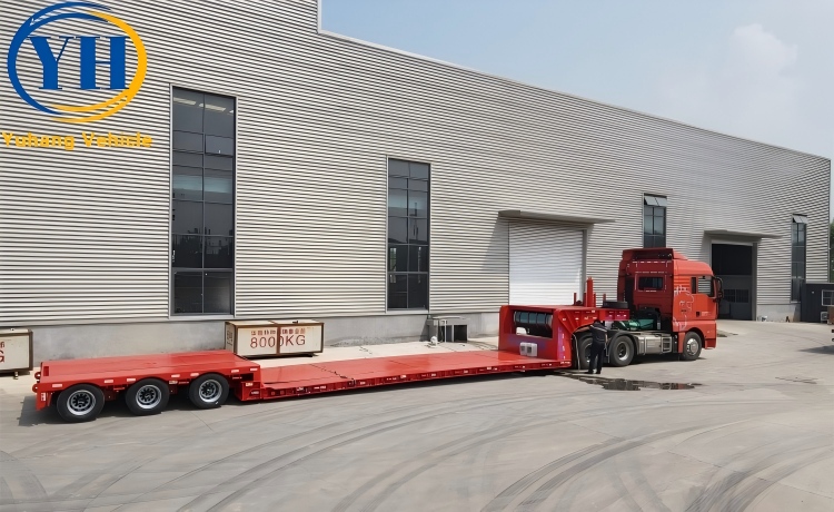 40 Ton Lowbed Truck Trailer for Sale In Tanzania-YUHANG VEHICLE 40 Ton Lowbed Truck Trailer for Sale In Tanzania-YUHANG VEHICLE