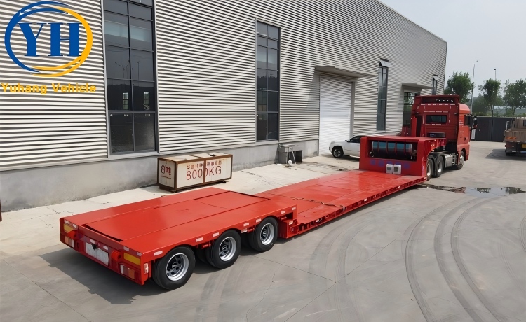 40 Ton Lowbed Truck Trailer for Sale In Tanzania-YUHANG VEHICLE 40 Ton Lowbed Truck Trailer for Sale In Tanzania-YUHANG VEHICLE