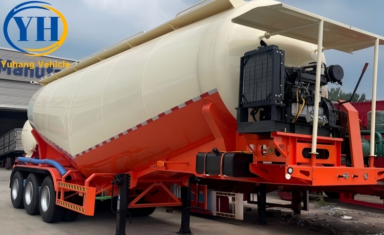 50CBM Powder Tanker Trailer will be sent to Jordan-YUHANG VEHICLE 50CBM Powder Tanker Trailer will be sent to Jordan-YUHANG VEHICLE