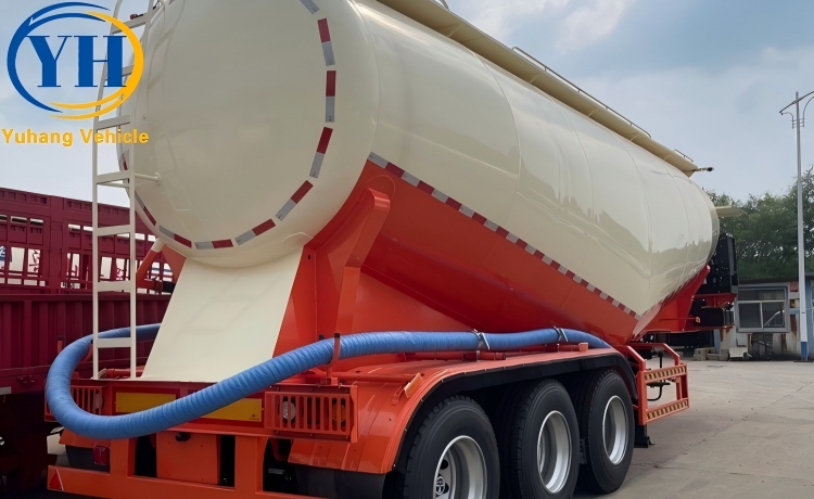 50CBM Powder Tanker Trailer will be sent to Jordan-YUHANG VEHICLE 50CBM Powder Tanker Trailer will be sent to Jordan-YUHANG VEHICLE