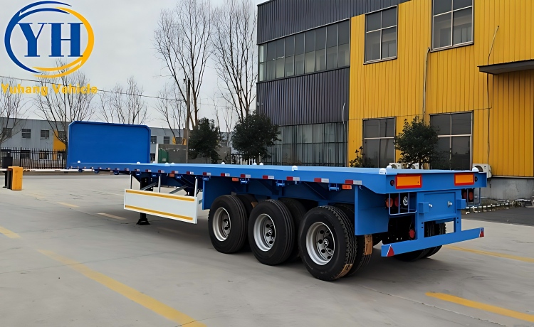 Triple Axle Flatbed Container Trailer will be shipped to Costa Rica-YUHANG VEHICLE Triple Axle Flatbed Container Trailer will be shipped to Costa Rica-YUHANG VEHICLE