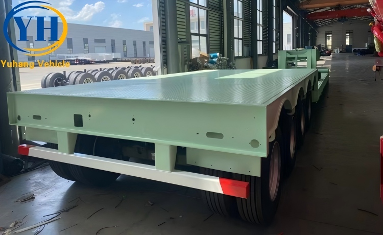 4 Axle 100 Ton Lowboy Gooseneck Semi Trailer will be sent to Uganda-YUHANG VEHICLE 4 Axle 100 Ton Lowboy Gooseneck Semi Trailer will be sent to Uganda-YUHANG VEHICLE