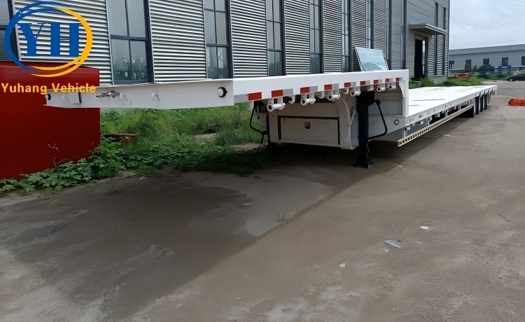 4 Axle Lowbed Trailer with Air Suspension for Sale In Kenya-YUHANG VEHICLE 4 Axle Lowbed Trailer with Air Suspension for Sale In Kenya-YUHANG VEHICLE