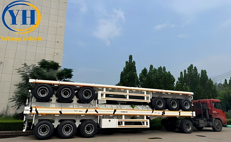 40 Feet Semi Flatbed Trailer will be shipped to Zambia-YUHANG VEHICLE 40 Feet Semi Flatbed Trailer will be shipped to Zambia-YUHANG VEHICLE