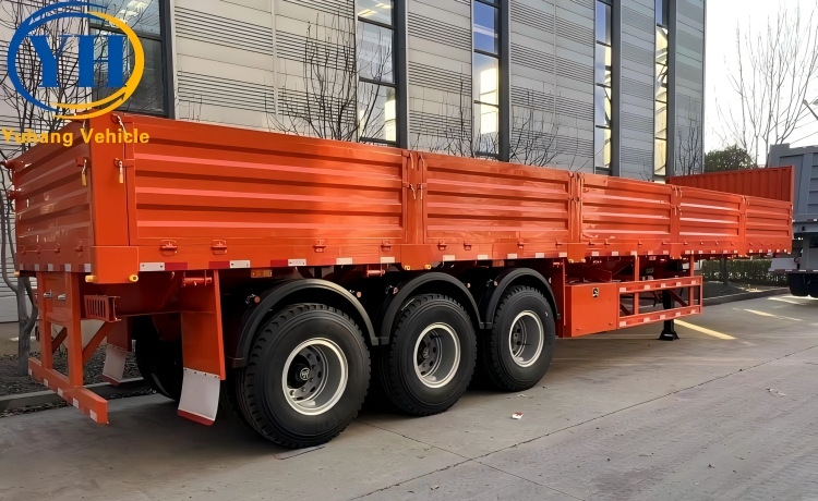 3 Axle Dropside Cargo Trailer will be sent to Mauritius-YUHANG VEHICLE 3 Axle Dropside Cargo Trailer will be sent to Mauritius-YUHANG VEHICLE