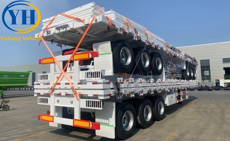 Triple Flatbed Container Trailer will be sent to to Sierra Leone-YUHANG VEHICLE Triple Flatbed Container Trailer will be sent to to Sierra Leone-YUHANG VEHICLE