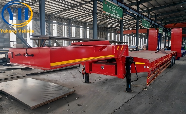 60T Low Loader Trailer will be shipped to Zambia-YUHANG VEHICLE 60T Low Loader Trailer will be shipped to Zambia-YUHANG VEHICLE