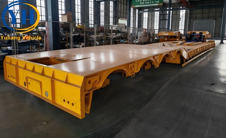 100 Ton Detachable Gooseneck Lowboy Trailer will be sent to Côte d’Ivoire-YUHANG VEHICLE 100 Ton Detachable Gooseneck Lowboy Trailer will be sent to Côte d’Ivoire-YUHANG VEHICLE