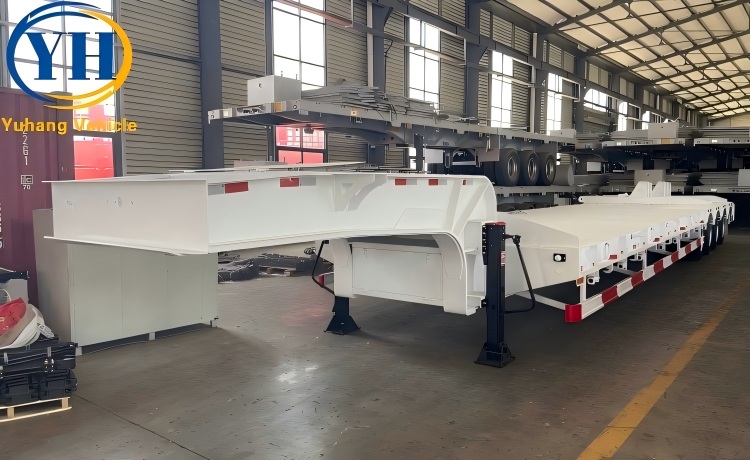 4 Axle Low Bed Semi Trailer with Best Price is ready to be sent to Cote d’Ivoire-YUHANG VEHICLE 4 Axle Low Bed Semi Trailer with Best Price is ready to be sent to Cote d’Ivoire-YUHANG VEHICLE