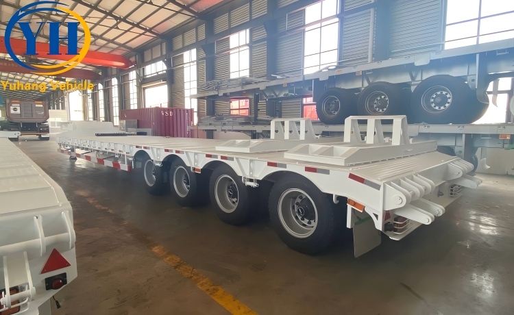 4 Axle Low Bed Semi Trailer with Best Price is ready to be sent to Cote d’Ivoire-YUHANG VEHICLE 4 Axle Low Bed Semi Trailer with Best Price is ready to be sent to Cote d’Ivoire-YUHANG VEHICLE