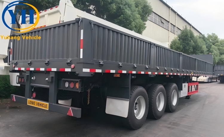 Brand New 60 Ton Dropside Cargo Trailer will be sent to Uganda-YUHANG VEHICLE Brand New 60 Ton Dropside Cargo Trailer will be sent to Uganda-YUHANG VEHICLE