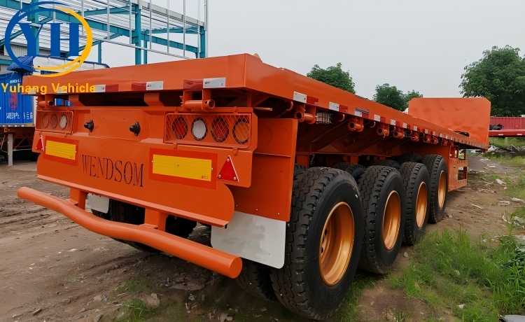 Heavy Duty 4 Axle Flatbed Semi Trailer will be sent to Mali-YUHANG VEHICLE Heavy Duty 4 Axle Flatbed Semi Trailer will be sent to Mali-YUHANG VEHICLE