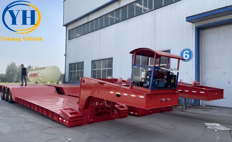 Yuhang 3 Axle Detachable Lowboy Gooseneck Trailer will be sent to Chile-YUHANG VEHICLE Yuhang 3 Axle Detachable Lowboy Gooseneck Trailer will be sent to Chile-YUHANG VEHICLE