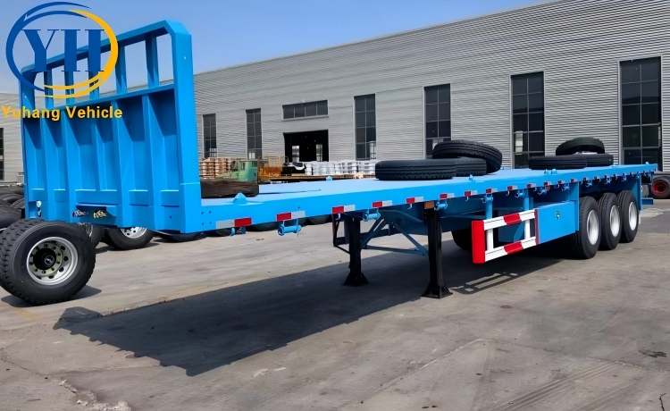 3 Axle Flatbed Container Trailer will be shipped to Sierra Leone-YUHANG VEHICLE 3 Axle Flatbed Container Trailer will be shipped to Sierra Leone-YUHANG VEHICLE